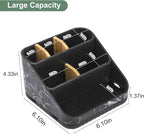 Chintu Toothbrush Holders for Bathroom Counter Organizer - 6 Slots Tooth Brushing Holder for Family Kids, Electric Toothbrush and Toothpaste Holder for Vanity Countertop Storage Black Marble