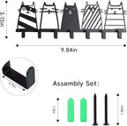 Key Holder Wall Mounted with Screws and Anchors, Black Multifunctional Key Hanger with 7 Hooks, Entryway Front Door Kitchen Hallway Garage Office