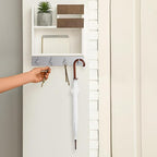 Key Holder with 4 Hooks,Key Hanger Organizer for Wall Mount with 2 Self-Adhesive Tapes,Metal Key Rack for Entryway, Door, Bathroom, Kitchen(Silver)