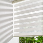 Persilux Zebra Blinds for Windows, Cordless Roller Blinds (34.5" W x 72" H, Grey) Light Filtering Sheer Window Treatments, Light Control for Day and Night, Room Darkening Roller Shades for Windows
