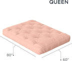 Royal Sleep Products by The Futon Factory 6 inch Foam Futon Mattress - Solid Blush Pink Cover - Queen Size - CertiPUR Certified Foams - Made in USA - Replacement Mattress - (Frame not Included)