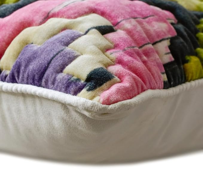 The HomeCentric King/Queen/Twin Pink & Purple Decorative Twin 53"x18" Bed Runner Without Pillow Cover, Chevron, Quilted Bed Scarf on Velvet Fabric - Artful Chevron