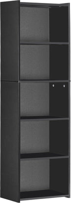 5 Tier Open Bookshelf, 52 Inch Bookcase Storage Rack