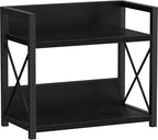 Giikin Kitchen Counter Shelf, 2 Tier Kitchen Spice Rack Organizer for Countertop, Wood Coffee Bar Organizer for Home (Black, S)
