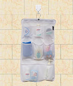MISSLO 8 Pockets Mesh Shower Organizer Hanging Caddy with Rotating Hanger Quick Dry Bathroom Storage (White)