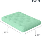 Royal Sleep Products by The Futon Factory 6 inch Foam Futon Mattress - Solid Mint Cover - Twin Size - CertiPUR Certified Foams - Made in USA - Replacement Mattress - (Frame not Included)