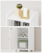 Hzuaneri Bathroom Storage Cabinet, Corner Floor Cabinet with Doors and Adjustable Shelf, Narrow Toilet Paper Cabinets, Bathroom Organizer for Small Spaces, White BC29713X