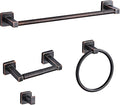 Bathroom Hardware Set 4 Pieces,Oil Rubbed Bronze Towel Bar Set Stainless Steel Wall Mounted, Includes 16In Hand Towel Bar, Towel Ring, Robe Towel Hooks,Toilet Paper Holder, Bathroom Towel Rack Set