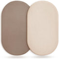 GRSSDER Stretchy Ultra Soft Fitted Bassinet Sheet 2 Pack, Universal Fit for Bassinets Baby Cradle Moses Basket Oval Rectangle Mattress Safe and Snug, Jersey Bassinet Sheets for Baby, Beige & Coffee