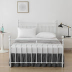 Bed Skirt King Size Ruffled Bed Skirts with Split Corners,16 Inch Drop Dust Ruffle Bed Skirt with Platform, Dark Grey, 16" King
