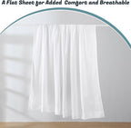 Extra Deep Pocket Full Sheet Set for Air Mattress, 6 Piece Air Bed Sheets Set with 18-24 Inches Depth, Soft & Breathable Inflatable Bed Sheet Set with Flat Sheet, Fitted Sheet and Pillowcases, White
