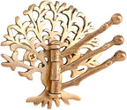 Indian Shelf 33Lb. Brass Tree Swivel Tri Arm Hook Foldable Decorative Wall Hooks 3 Prong Wall Hooks Vintage Towel Hooks Gold Coat Hooks Robe Hook Folding Coat Hooks Hangers