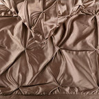 The HomeCentric Beige Bed Runner, Full Size 68"x18" Decorative Bed Runner with 2 Matching Pillow Cover, Beige Satin Bed Scarf in Pintucks - Satin Ballet Swirl