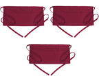 BOHARERS Waist Apron with 3 Pockets 3 Pack - Red Waitress Server Short Apron