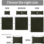 Easy-Going Full/Queen Size Reversible Quilt Set with 1 Quilt and 2 Pillow Shams, Soft Bed Quilt Cover, Water Resistant Lightweight Microfiber Bedspread, Stain Resistant, Olive Leaf-Army Green/Beige