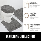 GORILLA GRIP Bath Rug Mat 54x24, Thick Soft Absorbent Chenille, Quick Dry Microfiber Mats, Rubber Backing Washable Shower Floor Rugs, Bathmat Runner, US Designed Bathroom Home Decor Accessories Grey