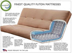 BOWERY HILL Full Fabric Futon in Marmont Brown Mocha-Frame Not Included