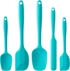 Silicone Spatula Set, 5 Piece Food Grade Rubber Spatulas for Baking, Cooking, and Mixing High Heat Resistant Non Stick Dishwasher Safe BPA-Free (Mint Green)