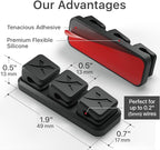 Magnetic Cable Holders X-Protector 2 Triples - Premium Cable Clips - Self-Adhesive Cable Holder for Car - Cord Organizer for Desk - Cable Organizer - Black Wire Organizer - Cord Management for Wires!