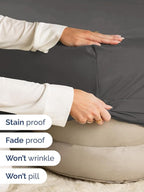 Extra Deep Cal King Fitted Sheet - Hotel Luxury Single Fitted Sheet Only - Easily Fits 18 inch to 24 inch Mattress - Ultra Soft, Wrinkle Free with Extra Deep Pockets - Breathable & Comfy - Charcoal