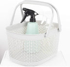 rejomiik Portable Shower Caddy Basket, Plastic Organizer Storage Tote with Handles for Bathroom, College Dorm, Kitchen, Grey