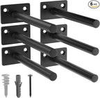 LEOPO Black 6-Pack 5 inch Floating Shelf Brackets, Hidden Shelf Bracket