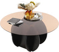 Round Glass Coffee Table for Living Room