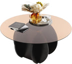 Round Glass Coffee Table for Living Room
