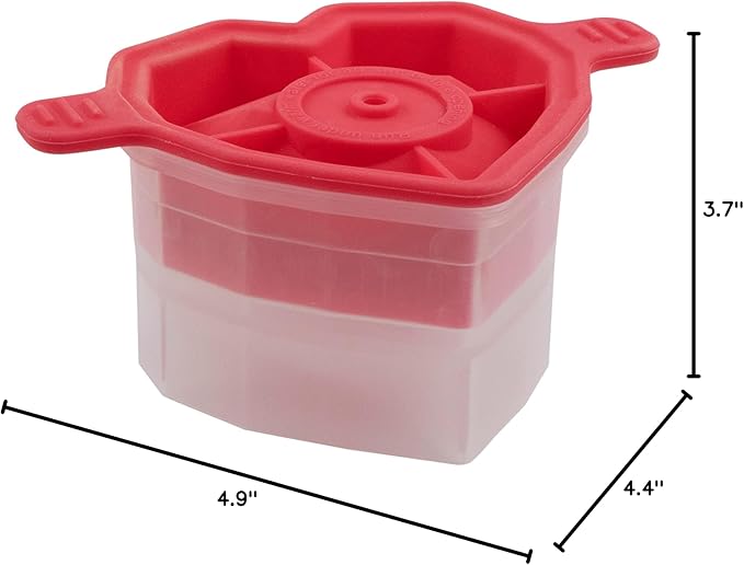 Tovolo Heart Shaped Ice Cubes Mold Pack of 2 Large Craft Ice Molds for Whiskey Bourbon Cocktails, Easy Fill No Leak Silicone Ice Molds Gift for Him Stackable Dishwasher Safe BPA Free Heart Ice