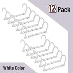 Mr. Pen- Space Saving Hangers for Clothes, 12 pcs, White, Plastic Multi Clothes Hangers Space Saving, 5 Slots, 360° Rotating Hooks