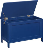 HOOBRO Toy Box, Retro Wooden Look Storage Chest with Safety Hinge, Entryway Storage Bench Supports 220 lb, 29.9 x 15.7 x 18.9 Inches Toy Chest Organizer, Easy Assembly (Blue) BU75CW01G1
