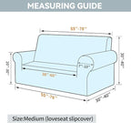 LURKA Stretch Loveseat Sofa Slipcovers 1 Piece Couch Covers for Sofa Furniture Protector Full Sofa Covers with Elastic Bottom for Kids and Dog (Medium, Black)