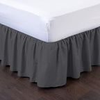 Bed Skirt - Ruffled Bed Skirt (RV King, Dark Grey) 12 Inch Drop Dust Ruffle with Platform, 100% Cotton 800 Thread Count Fabric - Dust Ruffle Bedskirt for Easy Fitting and Easy Care