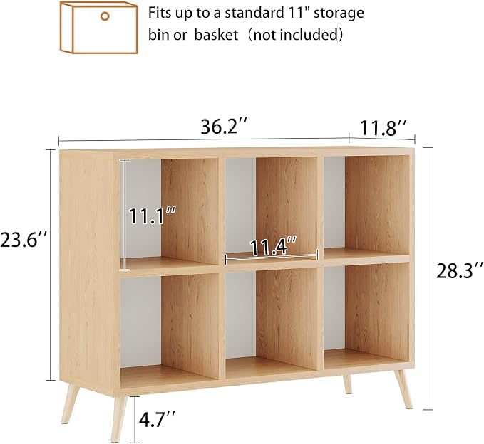 6 Cube Storage Organizer, Wood Bookcase