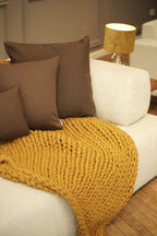 Haven & Glow Decorative Throw Pillow Cover – Square Cushion Case with Zipper | Modern Sofa, Couch & Bed Accent Pillow Covers for Living Room, Bedroom & Home Decor | 18 x 18 inches – Dark Brown – 2 Pc