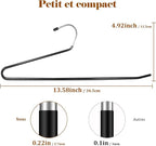 Open Ended Pants Hangers,30-Pack Clothes Hangers Space Saving, Non-Slip Black Metal Hangers, Space Saving Design for Jeans,Slacks,Scarf (Black)