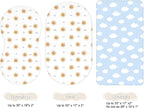 Bassinet Sheets for Baby Girls Boys 2 Pack, Fitted Baby Mattress Sheet for Rectangle, Oval, Hourglass Bassinet Mattress, Breathable Cozy & Universal Fit (Sunny Morning)