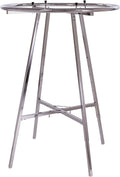 Econoco 36-Inch Folding Round Garment Rack, Adjustable 48–66″ Height Retail Display, Chrome Finish