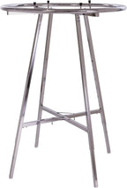 Econoco 36-Inch Folding Round Garment Rack, Adjustable 48–66″ Height Retail Display, Chrome Finish