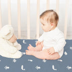 Nap Mat Sheet 47"x24", 3 Pack Blue Ocean Sailor Baby Crib Sheets Fitted Elastic Corners, Preschool Day Care Rest Mat Cover, Soft Breathable - Compatible with Regalo My Cot, Joovy Travel Cot