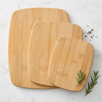 Bamboo Cutting Board Set for Kitchen - 3 Piece Reversible Wooden Cutting Boards, Wood Chopping Boards for Meat, Bread, Fruit, Cheese, Meal Prep, Wood Board and Charcuterie Serving Boards by Bambusi