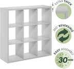 Furinno Cubicle Open Back Decorative Cube Storage Organizer, Light Grey