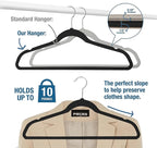 Hangers 50 Pack,Ultra-Thin Plastic Clothes Hangers (17.7 Inch) - Space-Saving Slim Hangers with Non-Slip Grooves for Wardrobe, Closet & Dorm Organization(Black)