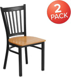 Flash Furniture 2 Pack HERCULES Series Black Vertical Back Metal Restaurant