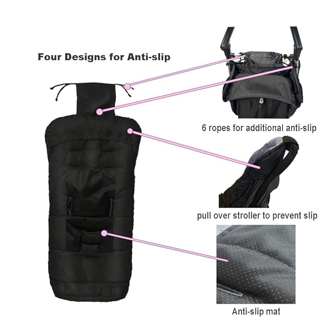 Cozy Toe Stroller Bunting Bag,Soft Coral Fleece Lining,Weather Proof Universal Footmuff Adaptable for Strollers Joggers Pushchair