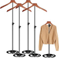 4Pack Adjustable T Shirt Display Adult,22-38IN Flexible Shirt Rack Shoulder Stand, Portable Hanging Metal Clothes Display, Hanger Rack for Clothing Dress Garment Coat Retail