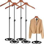 4Pack Adjustable T Shirt Display Adult,22-38IN Flexible Shirt Rack Shoulder Stand, Portable Hanging Metal Clothes Display, Hanger Rack for Clothing Dress Garment Coat Retail
