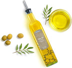 EHOMEA2Z Olive Oil Dispenser Bottle - 16 oz, Made in Italy Glass Olive Oil and Vinegar Cruet with Stainless Steel Spout for Kitchen, Slight Green Tint (1, 473 ml)