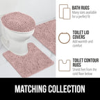 GORILLA GRIP Bath Rug Mat 60x24, Soft Absorbent Chenille, Quick Dry Microfiber Mats, Rubber Backing Washable Shower Floor Rugs, Bathmat Runner, US Designed Bathroom Home Decor Accessories Dusty Rose