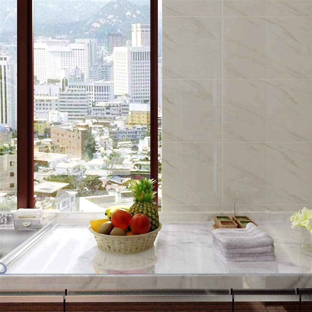 NECAUX Clear PVC Table Cover Protector 28 x 83 Inch 1.5mm Thick